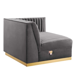 Sanguine Channel Tufted Performance Velvet 3-Seat Modular Sectional Sofa by Modway