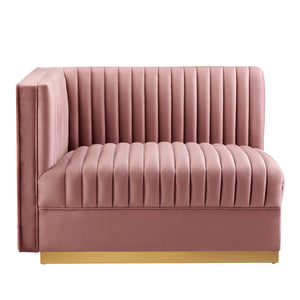 Sanguine 4-Piece Channel Tufted Performance Velvet Modular Sectional Sofa by Modway