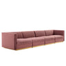 Sanguine Channel Tufted Performance Velvet 4-Seat Modular Sectional Sofa by Modway