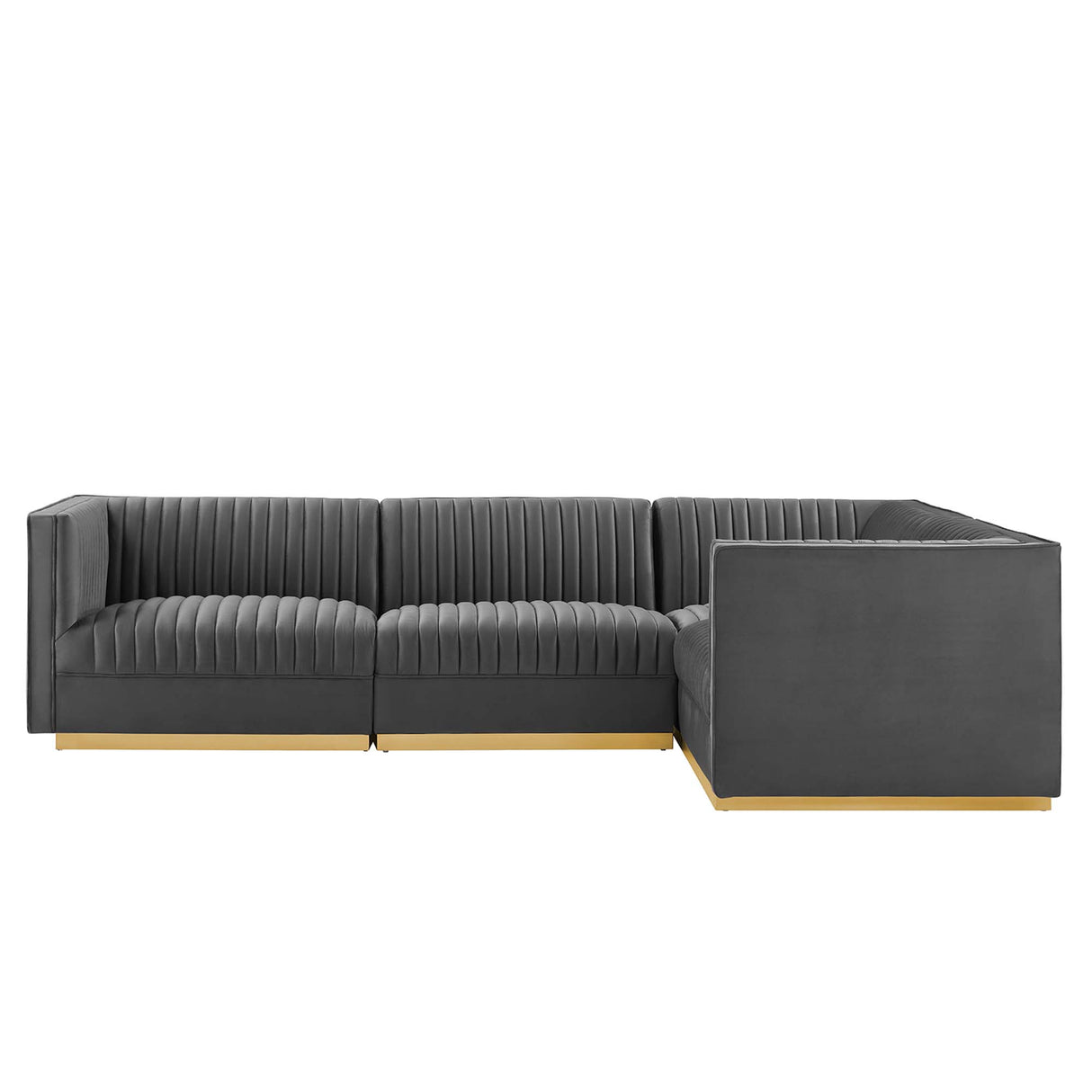 Sanguine 4-Piece Channel Tufted Performance Velvet Modular Sectional Sofa