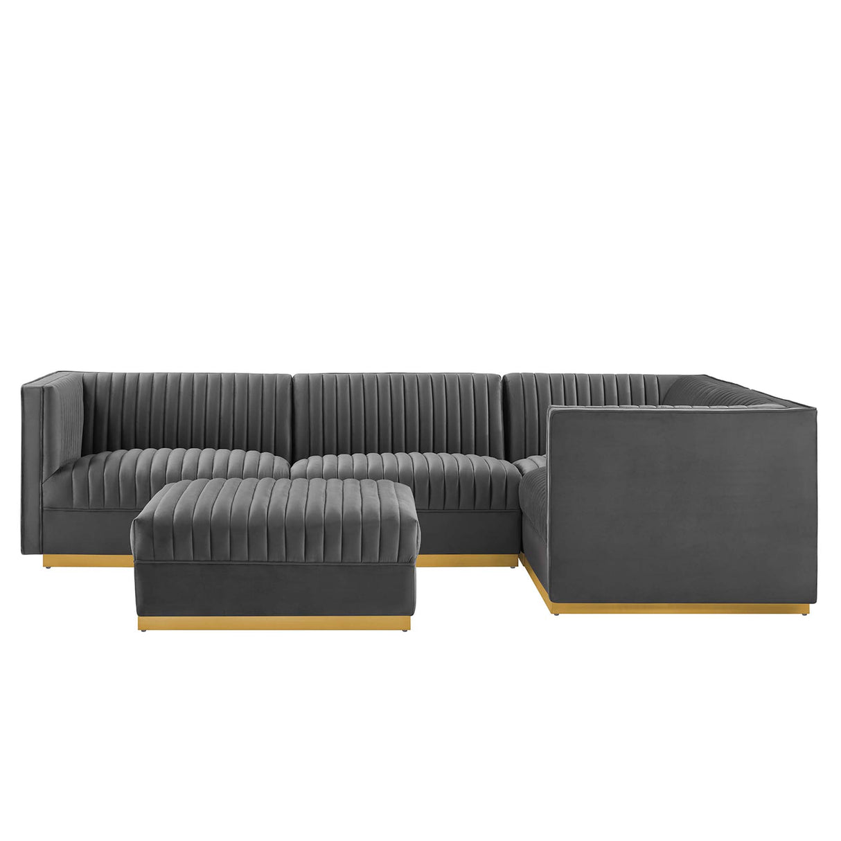 Sanguine 5-Piece Channel Tufted Performance Velvet Modular Sectional Sofa