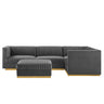 Sanguine 5-Piece Channel Tufted Performance Velvet Modular Sectional Sofa