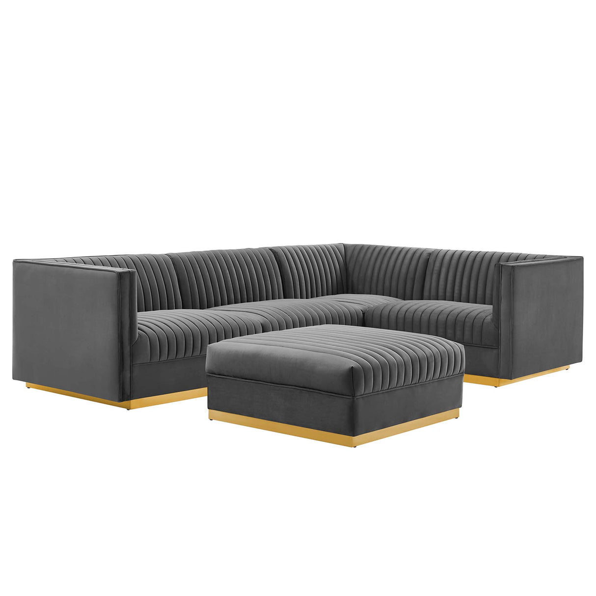 Sanguine 5-Piece Channel Tufted Performance Velvet Modular Sectional Sofa