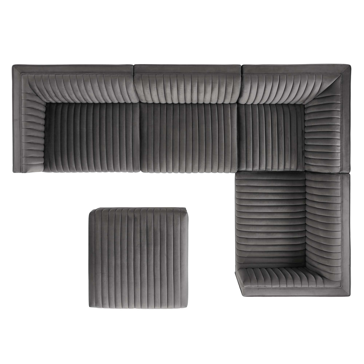 Sanguine 5-Piece Channel Tufted Performance Velvet Modular Sectional Sofa