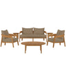 Brisbane 6-Piece Teak Wood Outdoor Patio Set by Modway