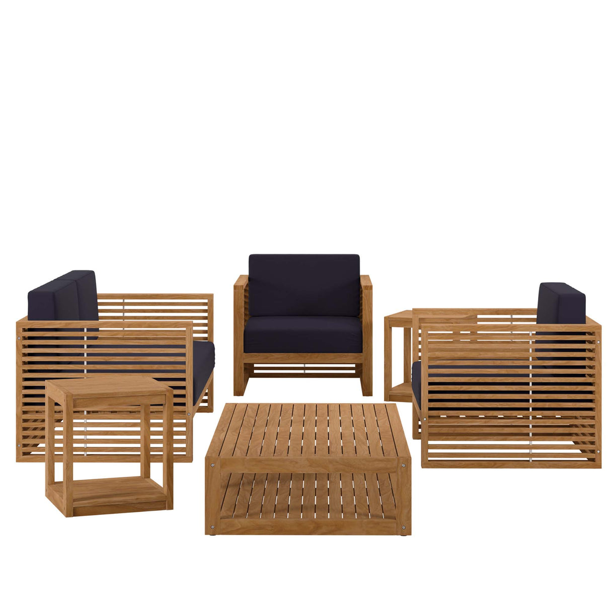 Carlsbad 6-Piece Teak Wood Outdoor Patio Set by Modway