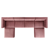 Sanguine 6-Piece Channel Tufted Performance Velvet Modular Sectional Sofa by Modway