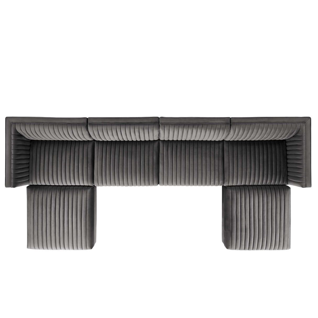 Sanguine 6-Piece Channel Tufted Performance Velvet Modular Sectional Sofa by Modway