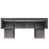 Sanguine 6-Piece Channel Tufted Performance Velvet Modular Sectional Sofa by Modway