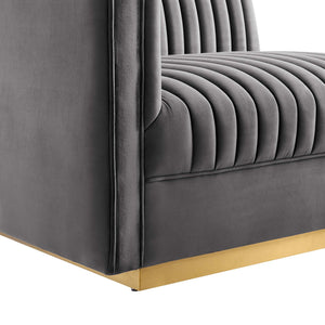 Sanguine Channel Tufted Performance Velvet Modular Sectional Sofa Left-Arm Chair by Modway