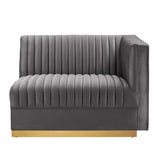 Sanguine Channel Tufted Performance Velvet Modular Sectional Sofa Right-Arm Chair by Modway