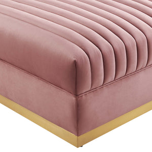 Sanguine Channel Tufted Performance Velvet Modular Sectional Sofa Ottoman by Modway