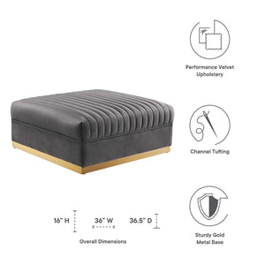 Sanguine Channel Tufted Performance Velvet Modular Sectional Sofa Ottoman by Modway