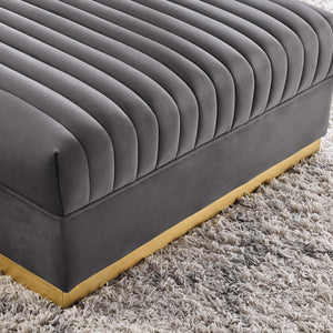 Sanguine Channel Tufted Performance Velvet Modular Sectional Sofa Ottoman by Modway
