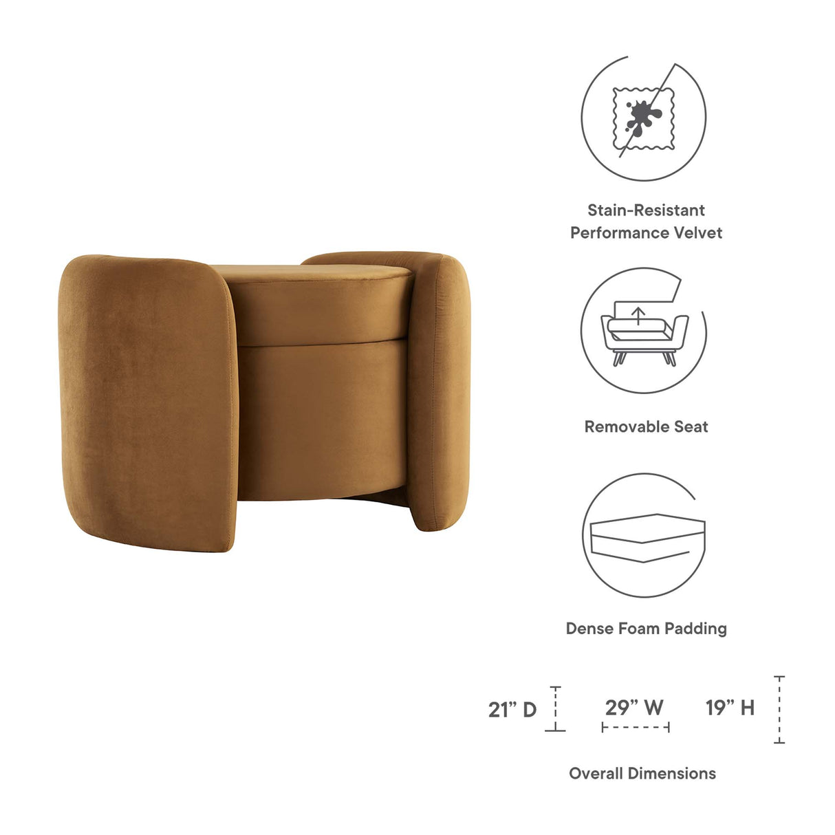 Nebula Upholstered Performance Velvet Ottoman by Modway