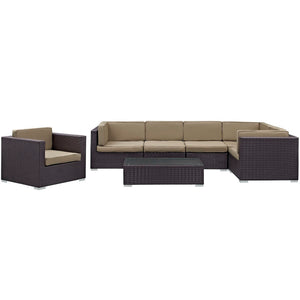 Corona 7 Piece Outdoor Patio Sectional Set by Modway