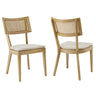 Caledonia Fabric Upholstered Wood Dining Chair Set of 2 by Modway