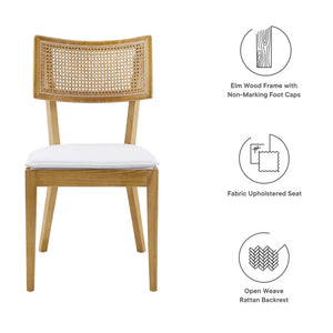 Caledonia Fabric Upholstered Wood Dining Chair Set of 2 by Modway