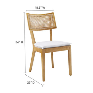 Caledonia Fabric Upholstered Wood Dining Chair Set of 2 by Modway