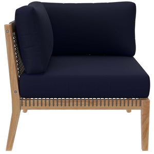 Clearwater 5-Piece Outdoor Patio Teak Wood Sectional Sofa by Modway