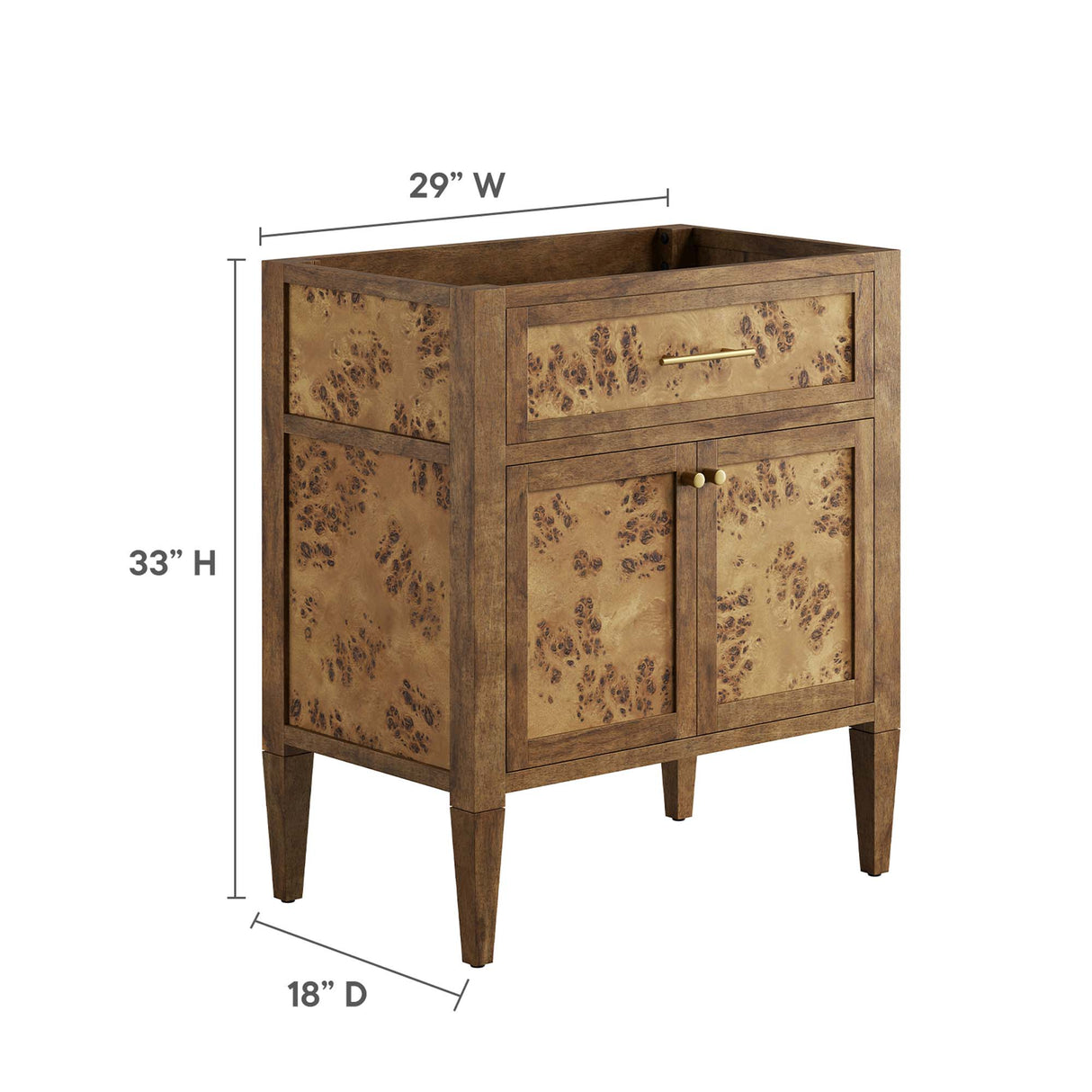 Elysian 30" Bathroom Vanity Cabinet (Sink Basin Not Included) by Modway