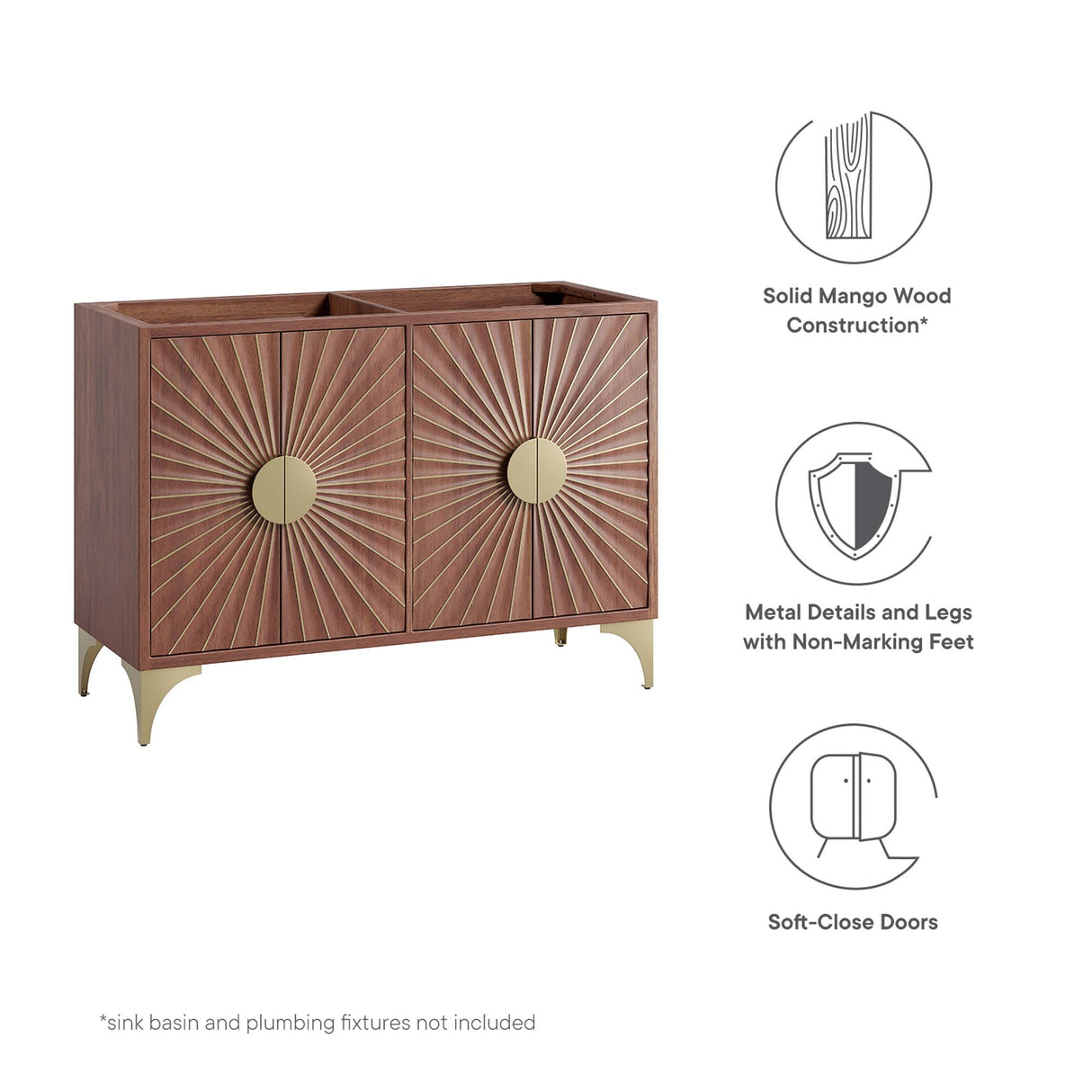 Daylight 48" Double Sink Compatible Bathroom Vanity Cabinet by Modway