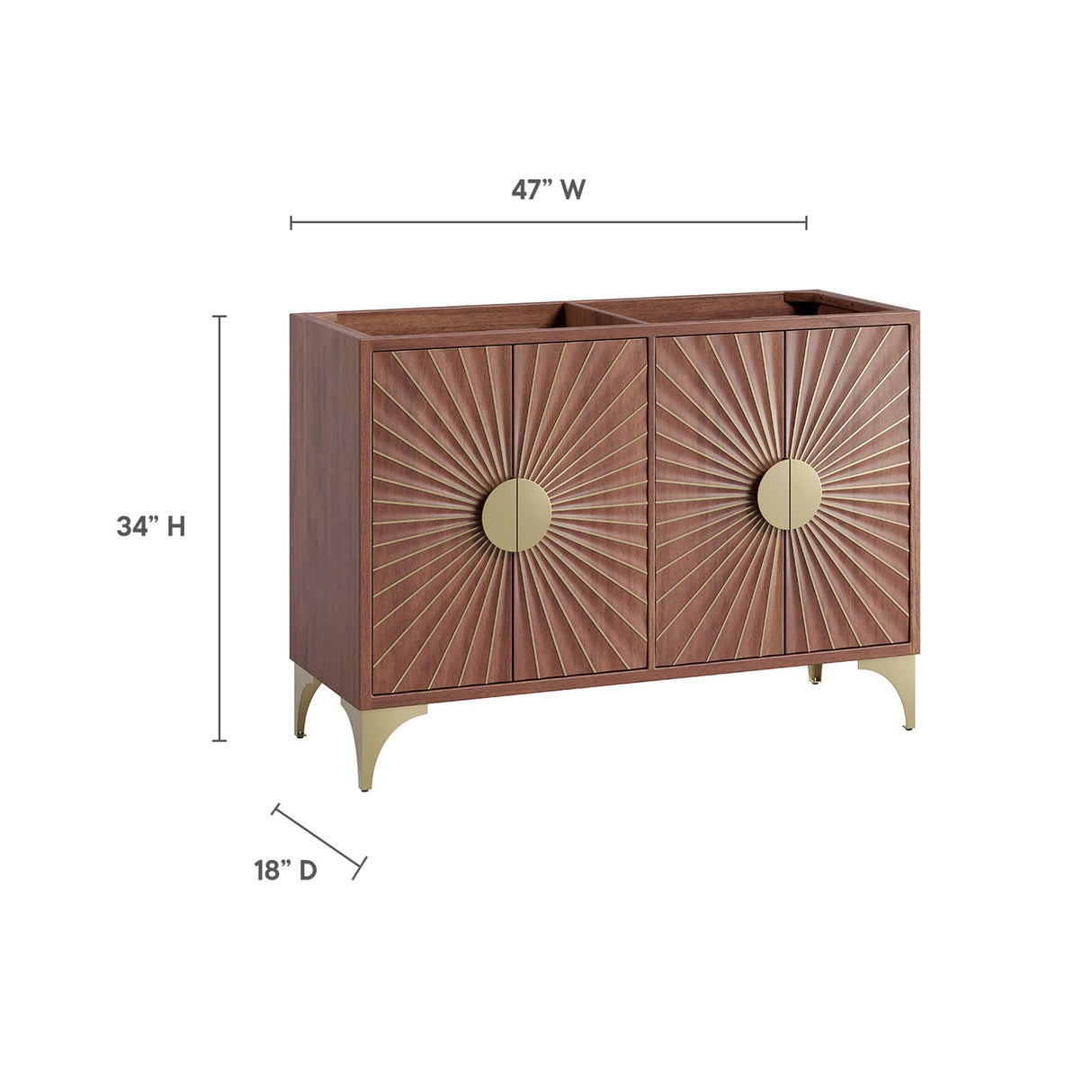 Daylight 48" Double Sink Compatible Bathroom Vanity Cabinet by Modway
