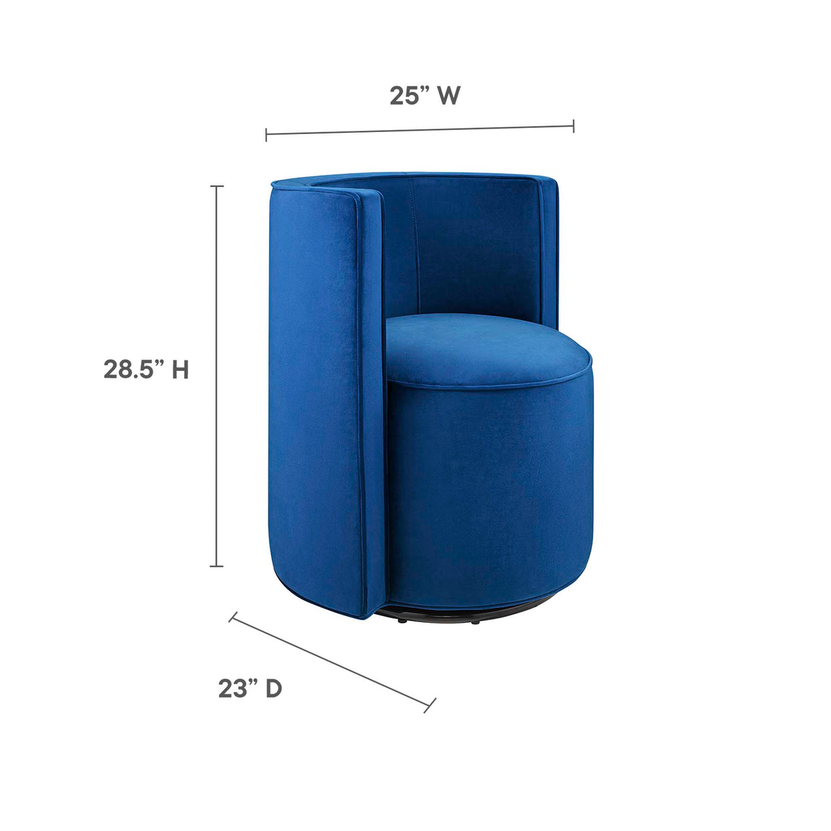 Della Performance Velvet Fabric Swivel Chair by Modway
