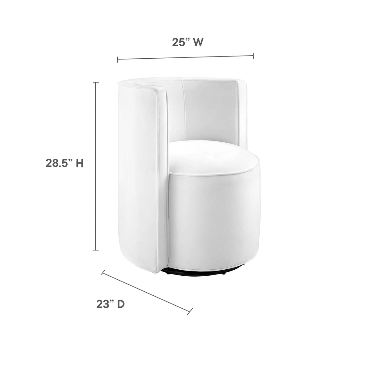 Della Performance Velvet Fabric Swivel Chair by Modway