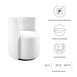 Della Performance Velvet Fabric Swivel Chair by Modway