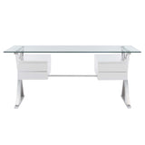 Sector 71" Glass Top Glass Office Desk by Modway