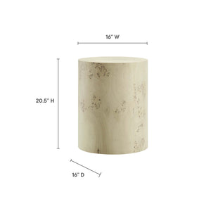 Cosmos 16" Round Burl Wood Side Table by Modway