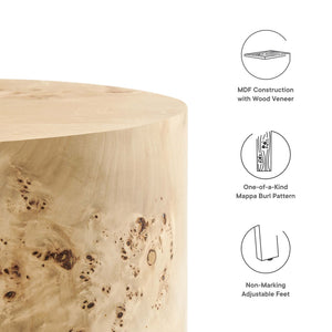 Cosmos 16" Round Burl Wood Side Table by Modway