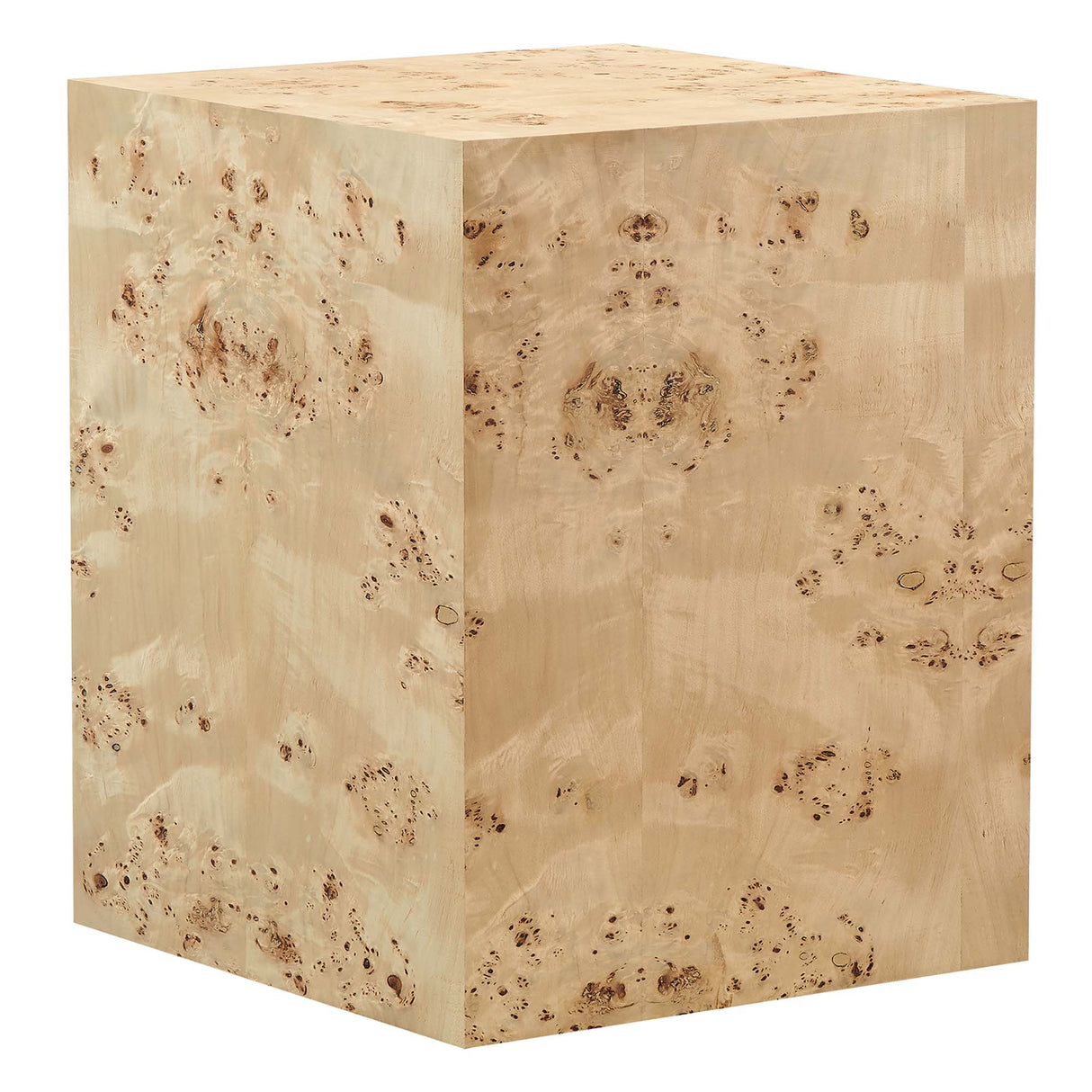 Cosmos 16" Square Burl Wood Side Table by Modway