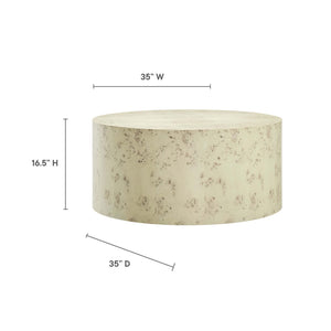 Cosmos 35" Round Burl Wood Coffee Table by Modway