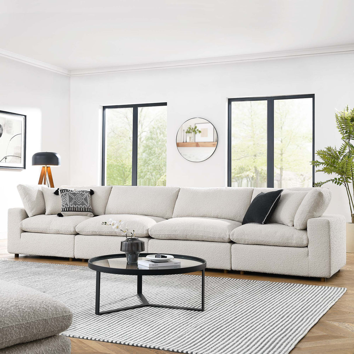 Commix Down Filled Overstuffed Boucle Fabric 4-Seater Sofa by Modway