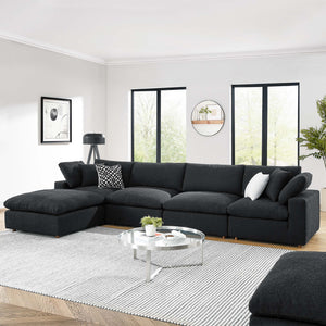 Commix 5-Piece Overstuffed Boucle Fabric Sectional Sofa by Modway