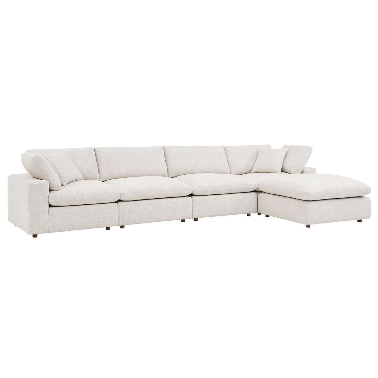 Commix 5-Piece Overstuffed Boucle Fabric Sectional Sofa by Modway