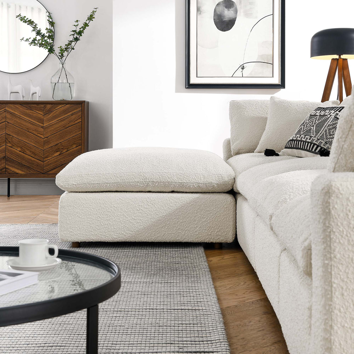 Commix 5-Piece Overstuffed Boucle Fabric Sectional Sofa by Modway