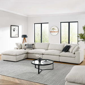 Commix 5-Piece Overstuffed Boucle Fabric Sectional Sofa by Modway
