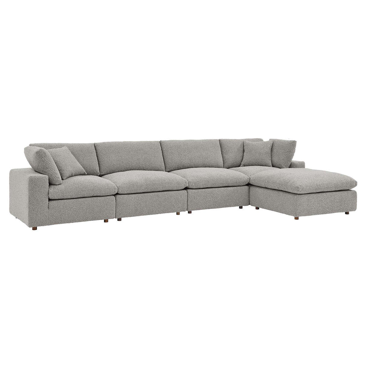 Commix 5-Piece Overstuffed Boucle Fabric Sectional Sofa by Modway
