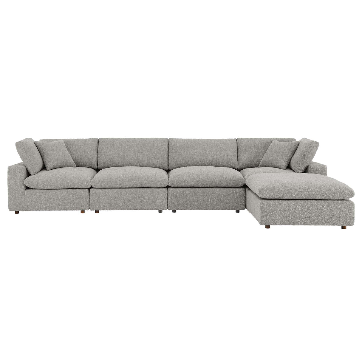 Commix 5-Piece Overstuffed Boucle Fabric Sectional Sofa by Modway