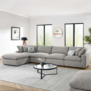 Commix 5-Piece Overstuffed Boucle Fabric Sectional Sofa by Modway