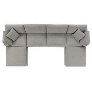 Commix 6-Piece Down Filled Overstuffed Boucle Sectional Sofa by Modway