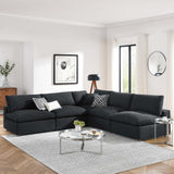 Commix 5-Piece Down Filled Overstuffed Boucle Fabric Sectional Sofa by Modway