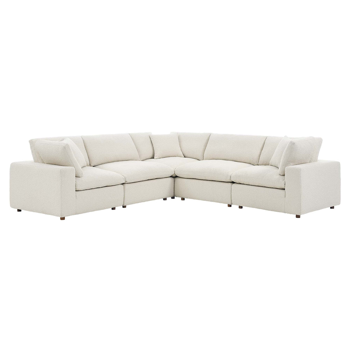Commix 5-Piece Down Filled Overstuffed Boucle Sectional Sofa by Modway