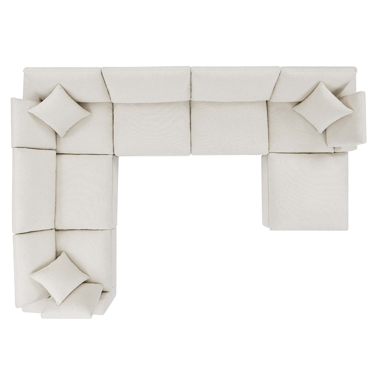 Commix 7-Piece Down Filled Overstuffed Boucle Sectional Sofa