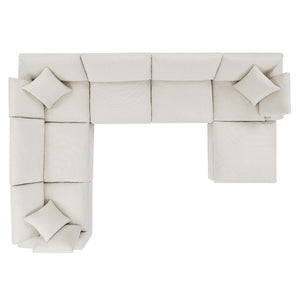 Commix 7-Piece Down Filled Overstuffed Boucle Sectional Sofa