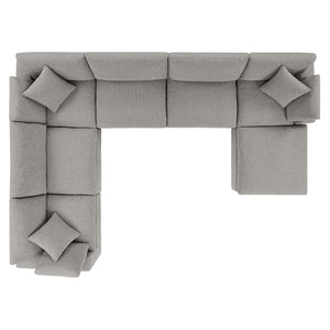 Commix 7-Piece Down Filled Overstuffed Boucle Sectional Sofa