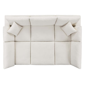 Commix 6-Piece Down Filled Overstuffed Boucle Fabric Sectional Sofa
